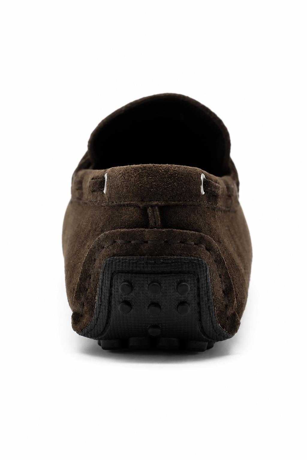 MAT Men's Genuine Suede Moccasins - Dark Brown Driving Shoes
