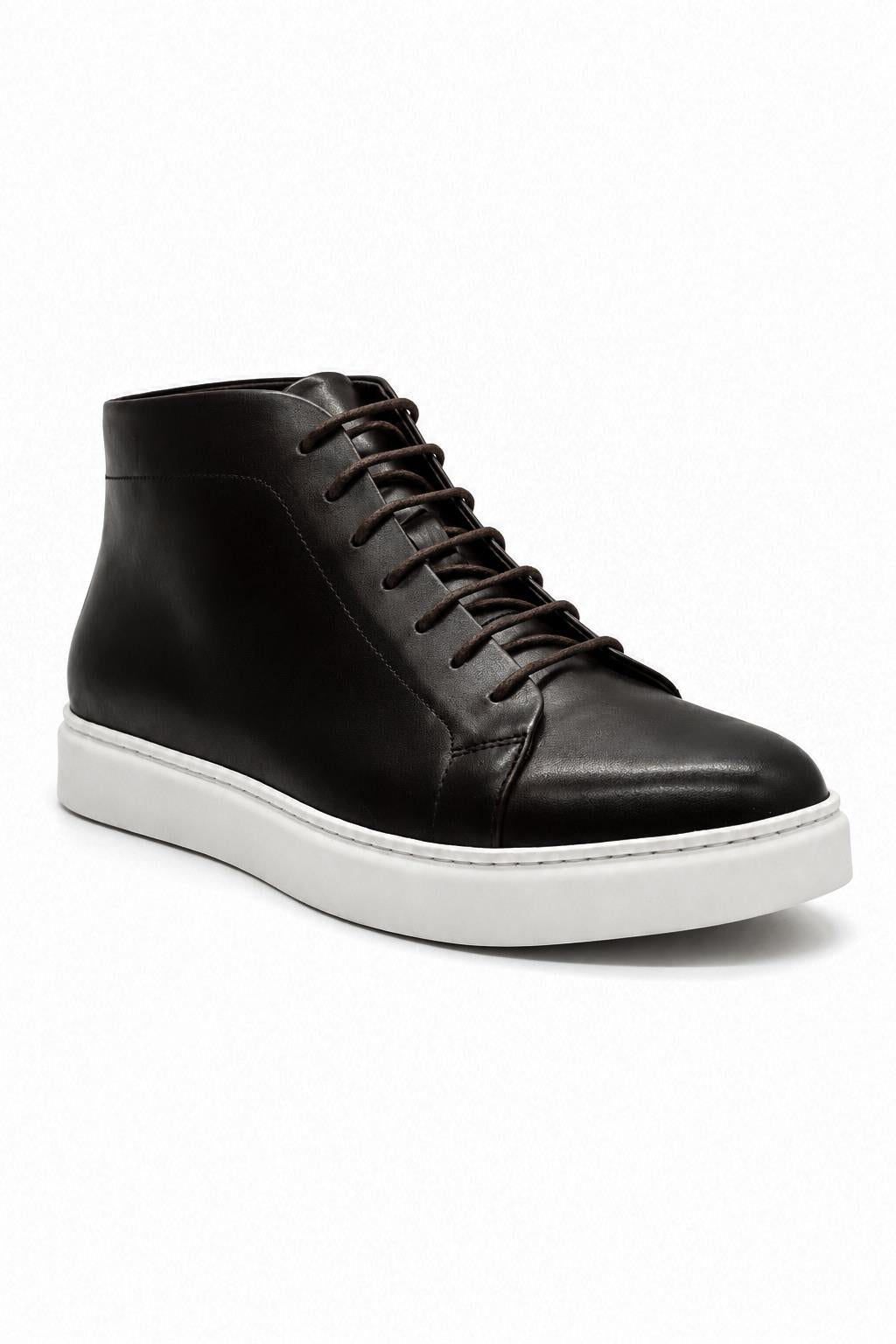 ASTER - Men’s Coffee Brown Leather Ankle Trainer Boots
