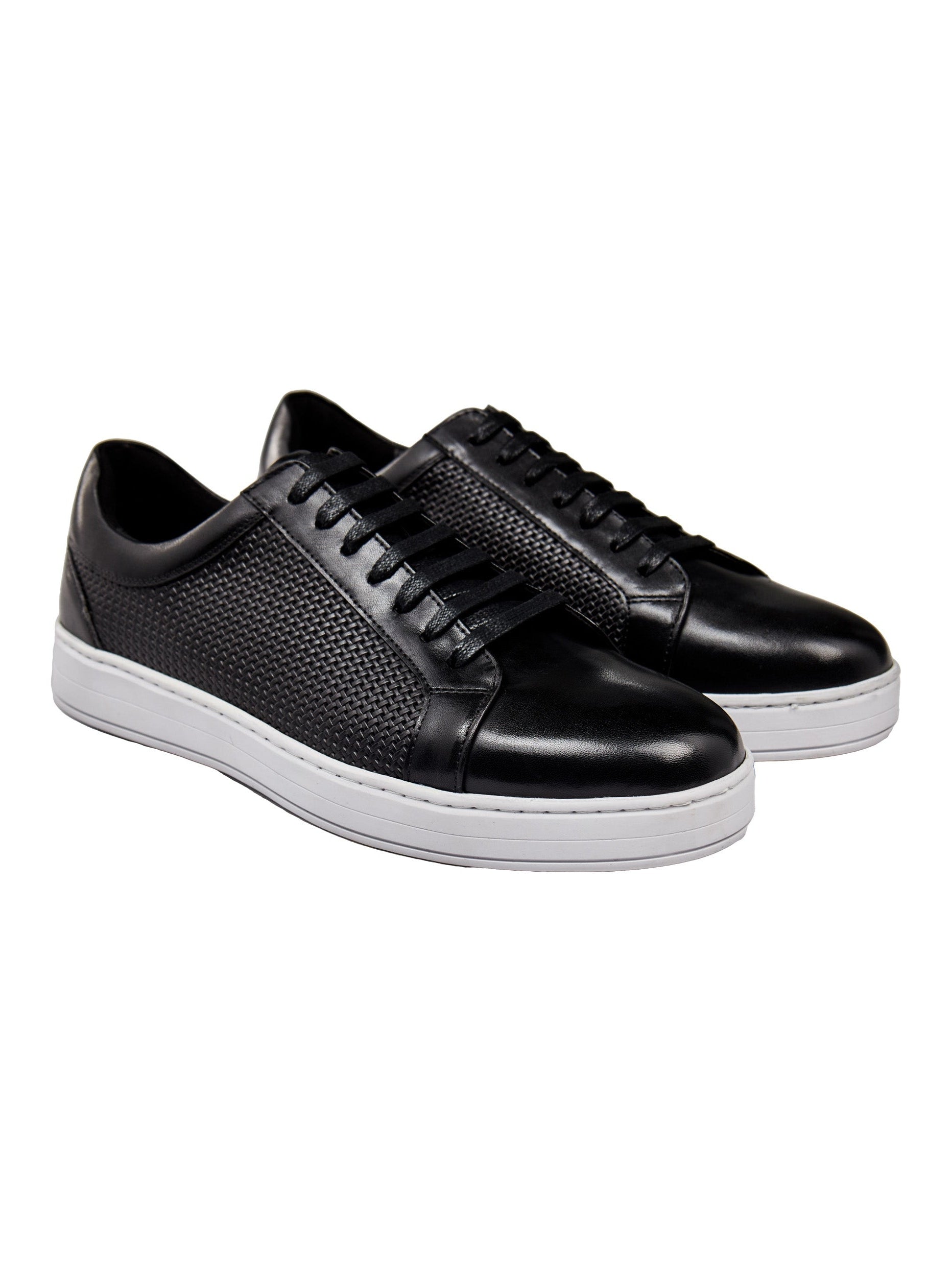 BLACK LEATHER SNEAKERS