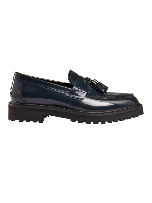 Patent loafers with tassels on sale