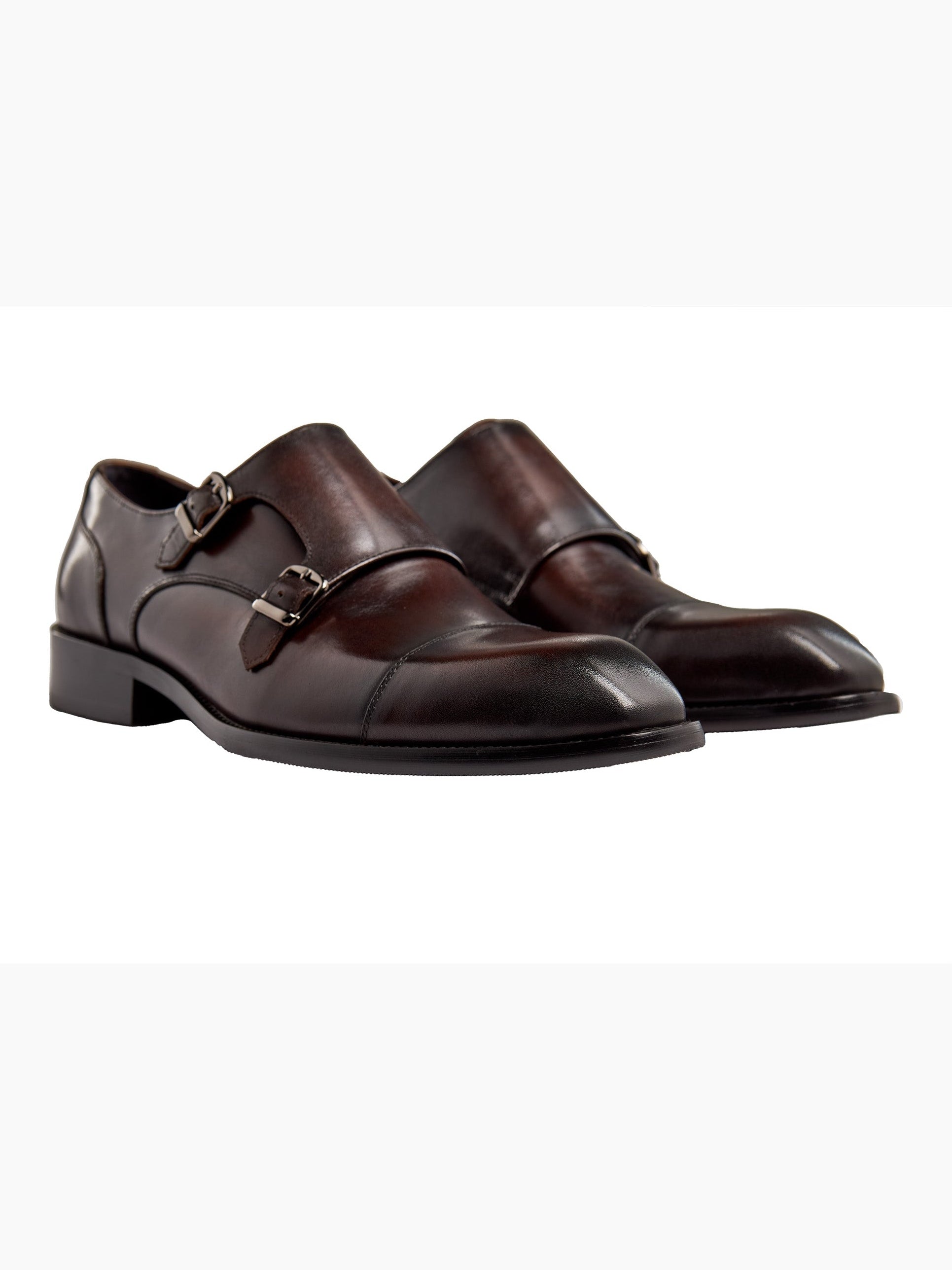 BROWN DOUBLE MONK SHOES