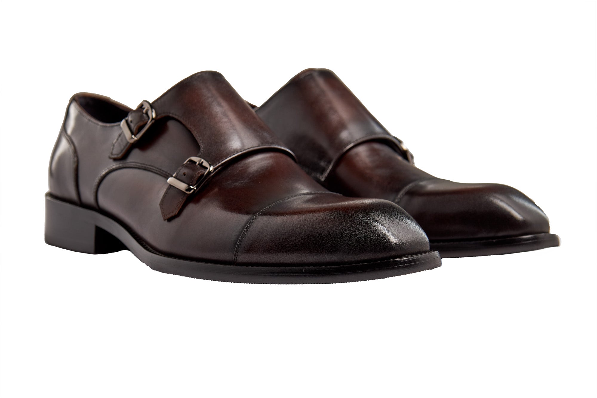 BROWN DOUBLE MONK SHOES