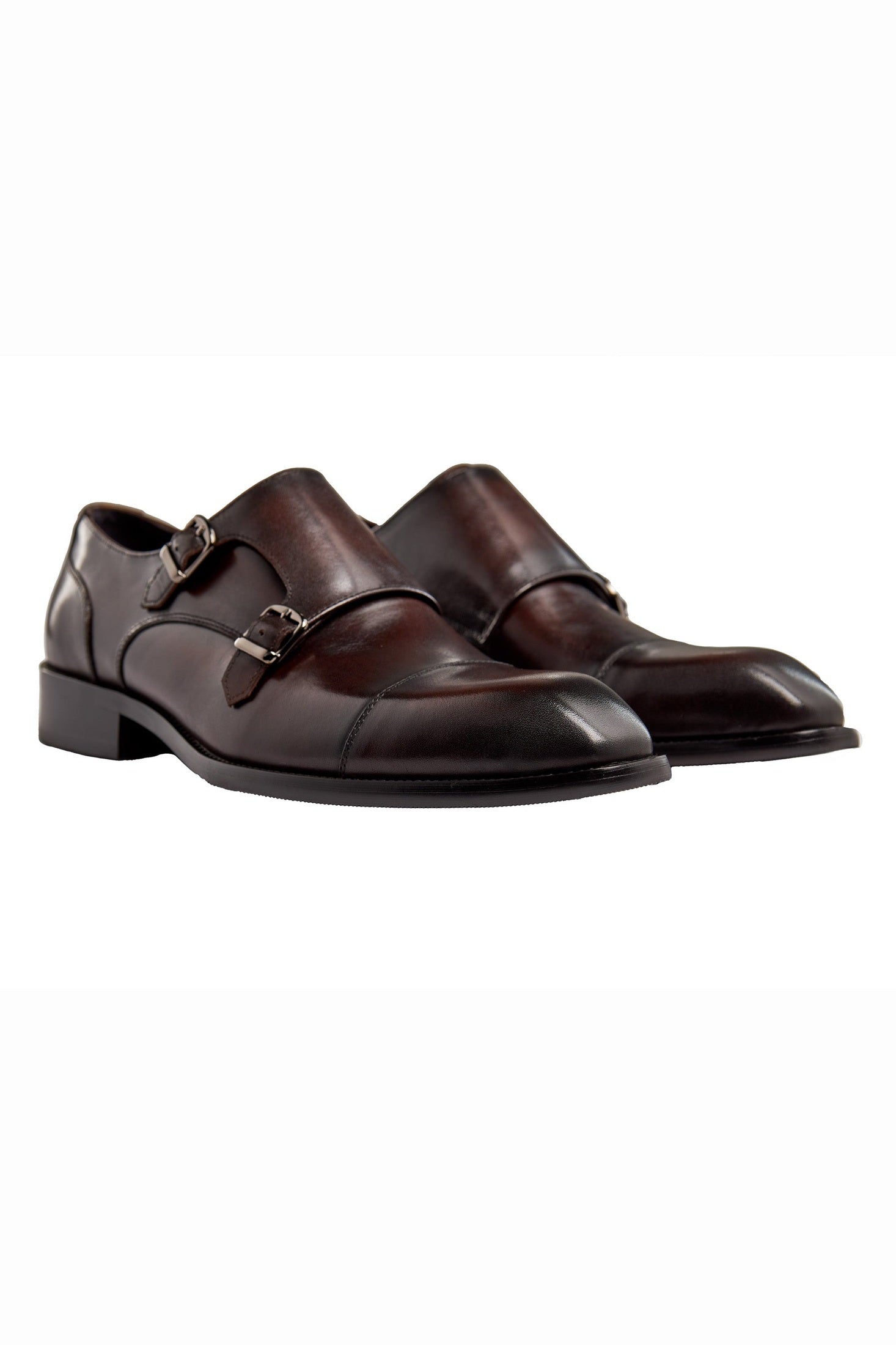 BROWN DOUBLE MONK SHOES