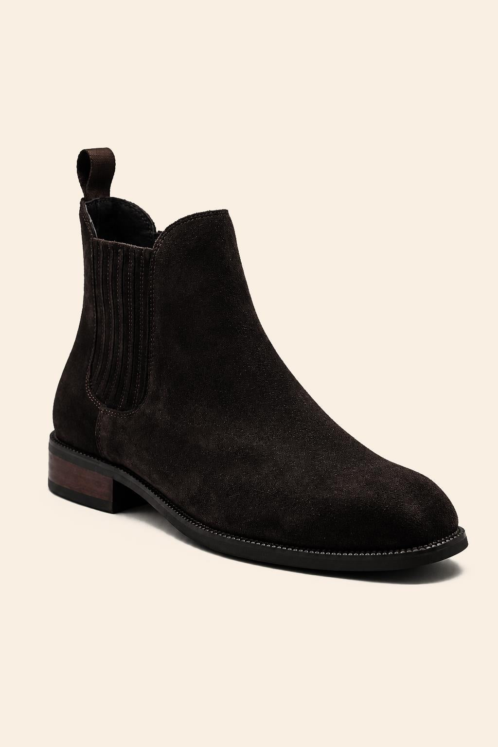 RAMOS Men’s Brown Smooth Suede Leather Chelsea Boots