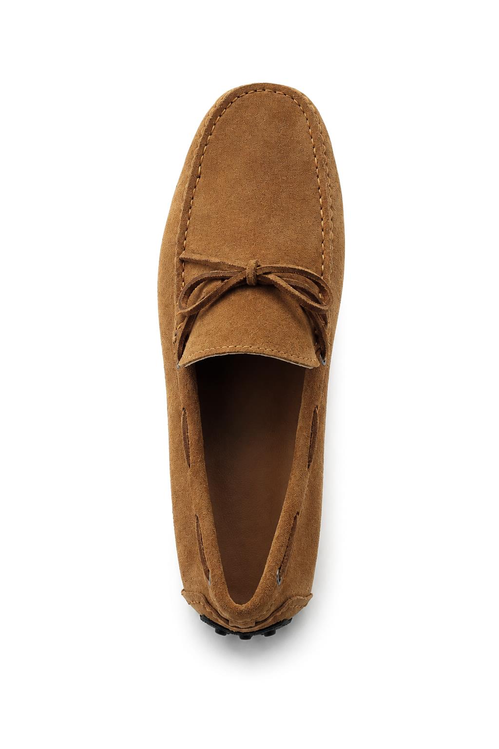 MAT Men's Real Suede Driving Shoes - Tan Slip-On Loafers