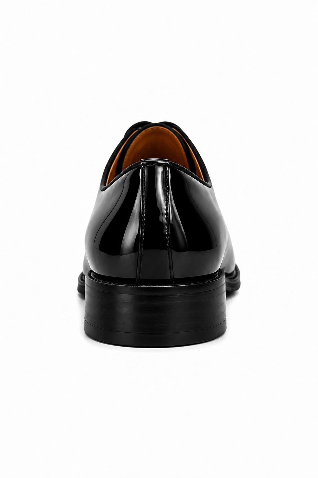 MIRO 1 Men’s Black Hi-Shine Patent Leather Wholecut Oxford Shoes
