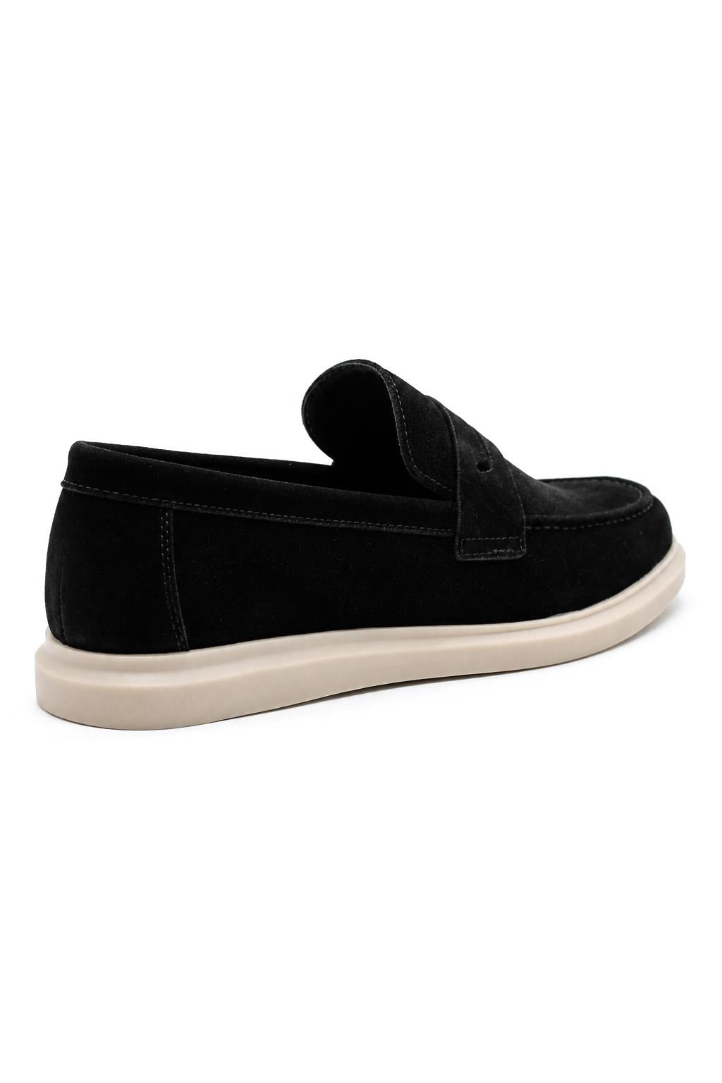 Men’s Milo Black Suede Leather Penny Loafers