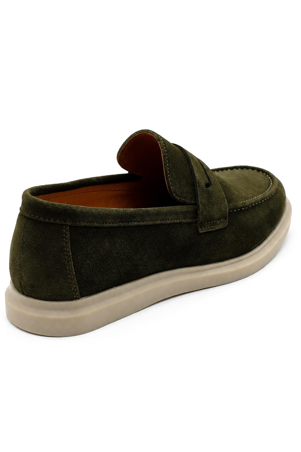 Men’s Milo Green Suede Leather Penny Loafers