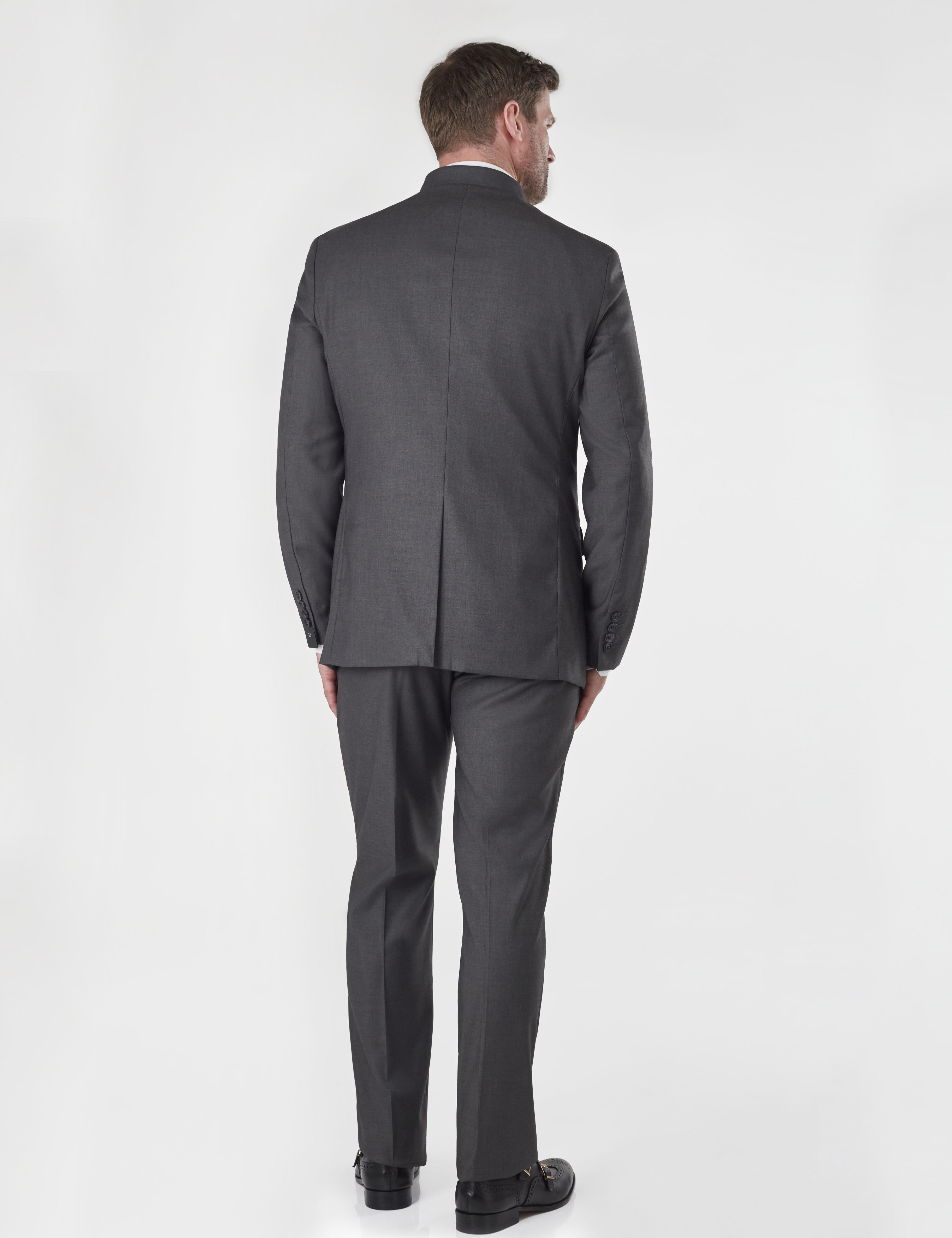 CHINESE GRANDAD COLLAR GREY JACKET