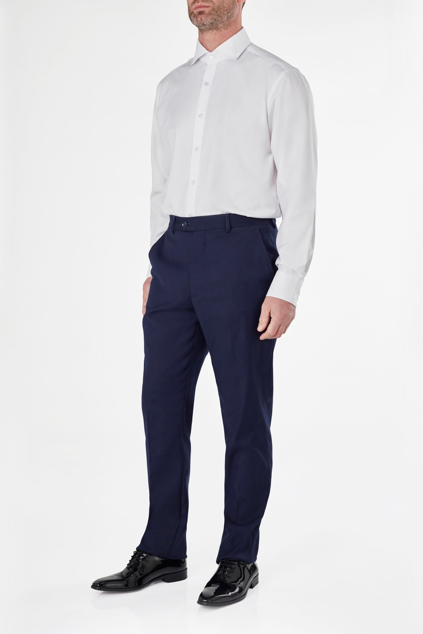 DB GRAHAM NAVY PLAIN TROUSERS