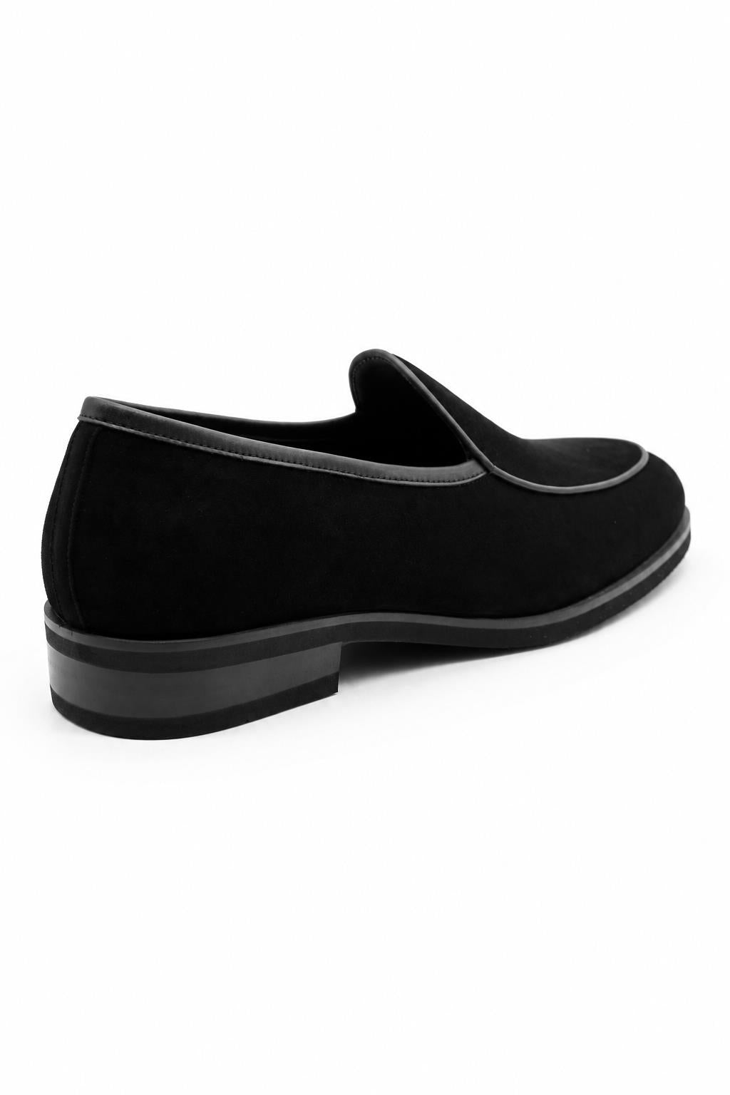 Men's Black Suede Leather Dress Loafers