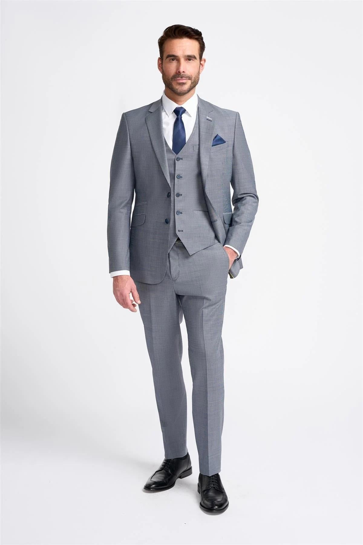 Cavani Bond Puppy Tooth Men’s Wool Blend 3 Piece Tailored Suit