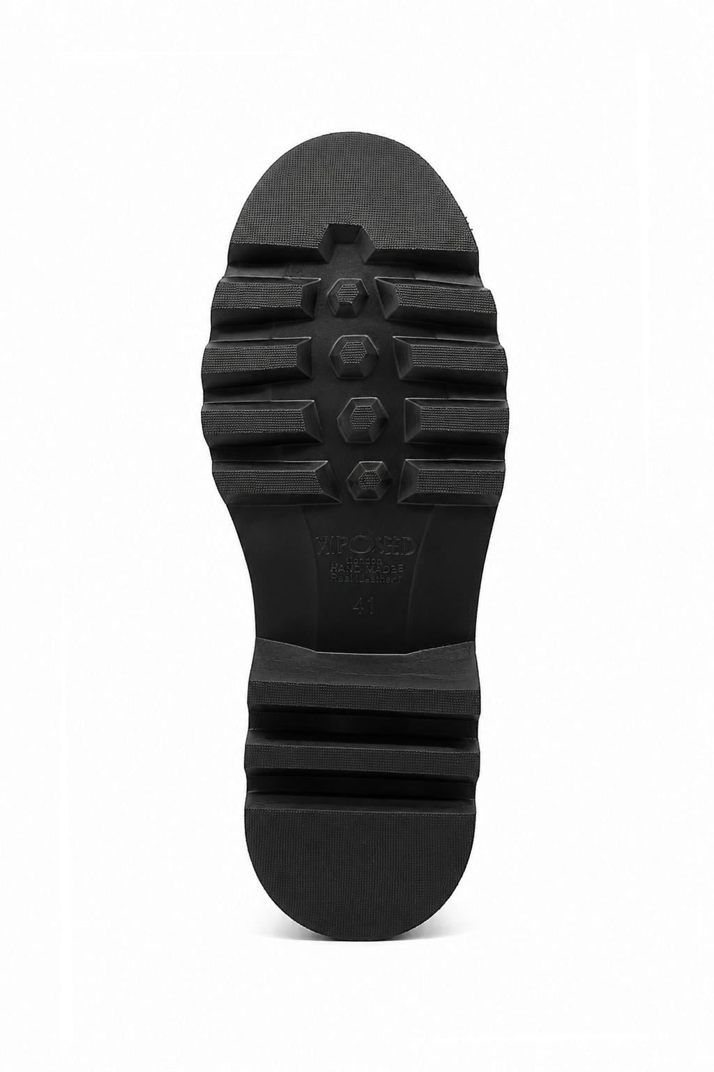 KNOX Men’s Black Leather Chunky Double Monk Strap Shoes