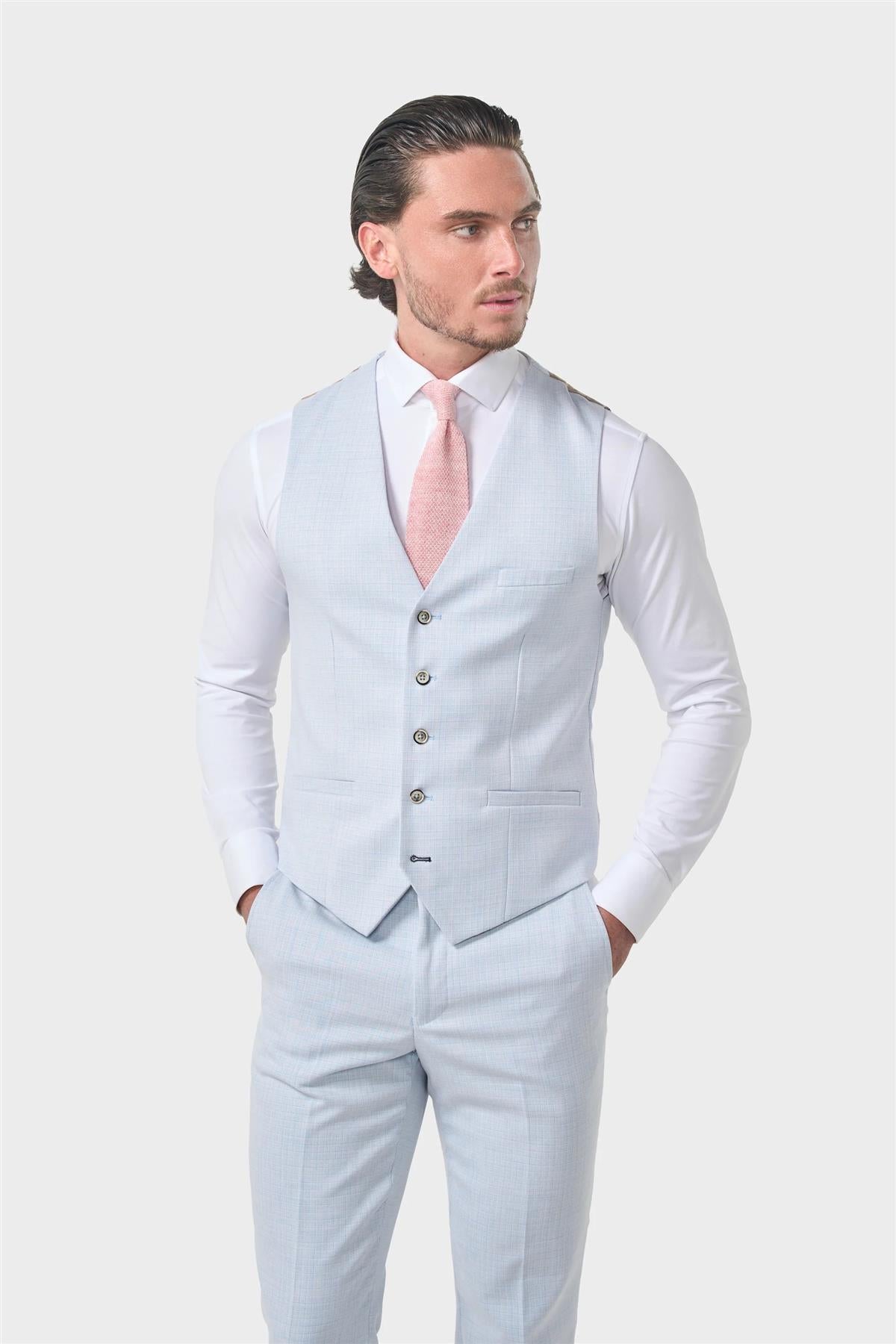 Cavani – Tropez Sky Blue Tailored Waistcoat