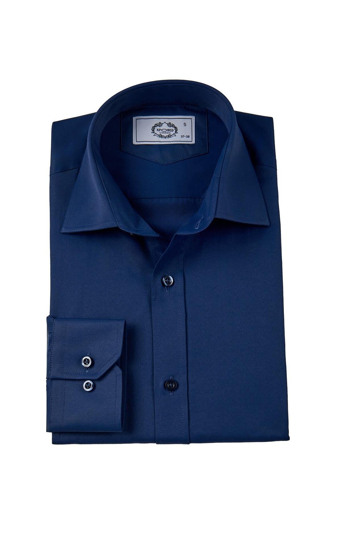 CLASSIC NAVY SINGLE CUFF TAILORED FIT SHIRT