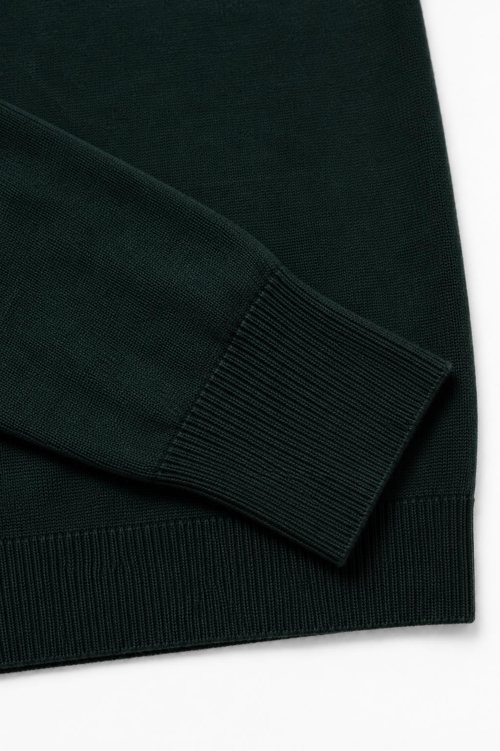 Men's Black 100% Cotton Fine Knit Button Neck Polo Jumper