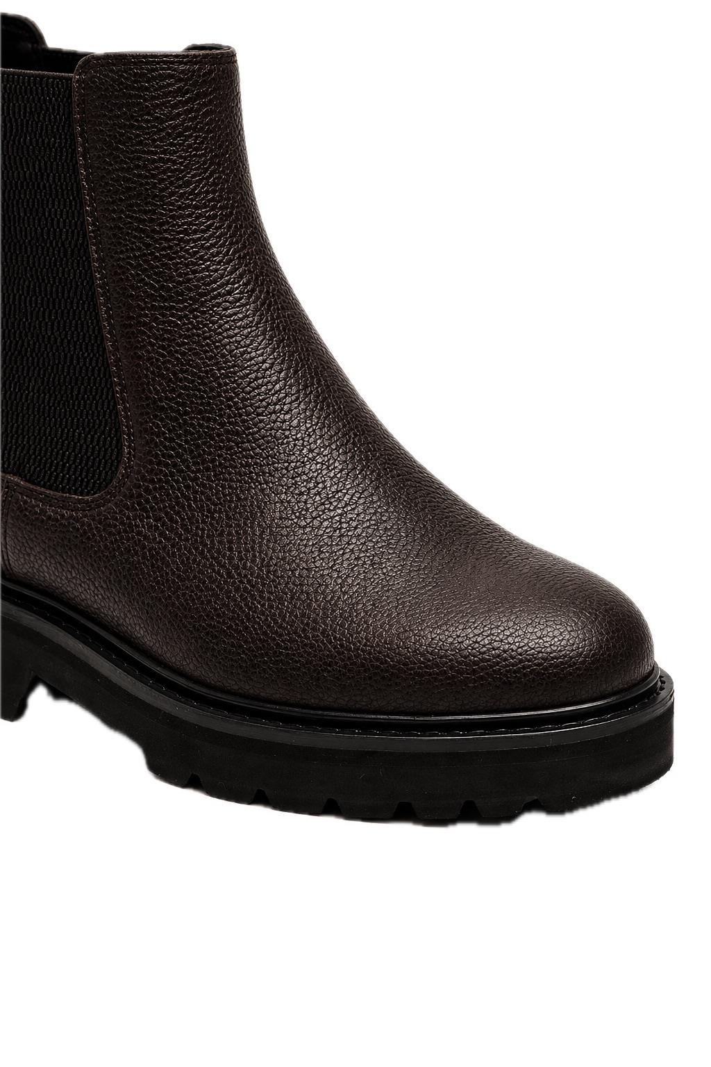 Men’s Brown Grain Leather Lightweight Chunky Sole Chelsea Boots