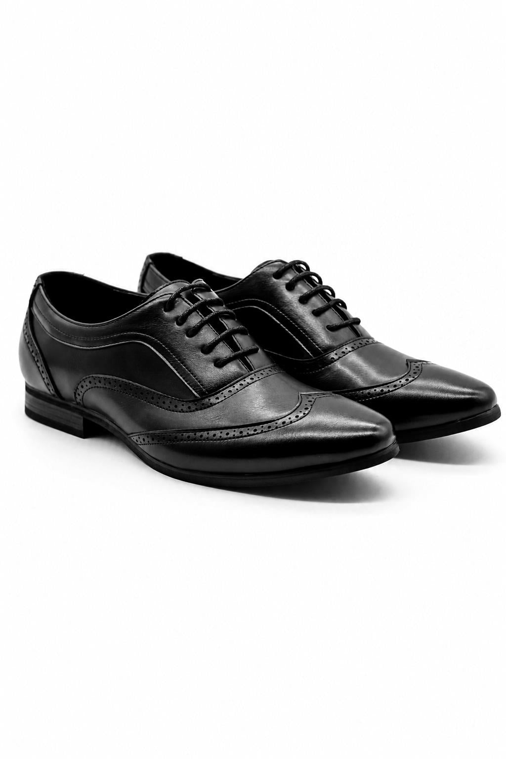 Men's Black Wingtip Brogue Oxford Formal Shoes