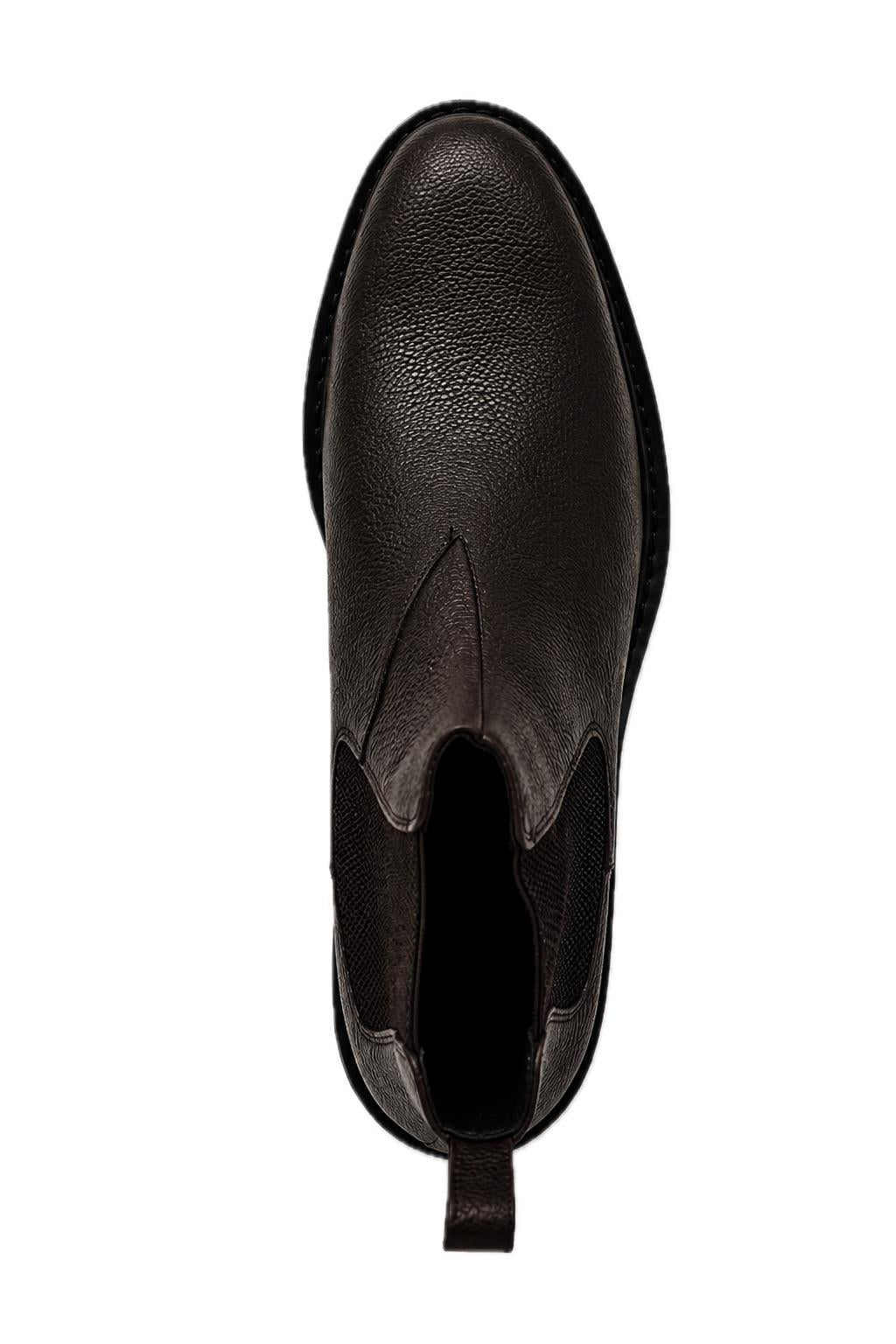Men’s Brown Grain Leather Lightweight Chunky Sole Chelsea Boots