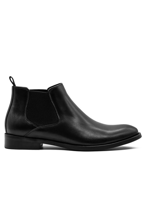 REMY Men’s Black Polished Leather Chelsea Boots