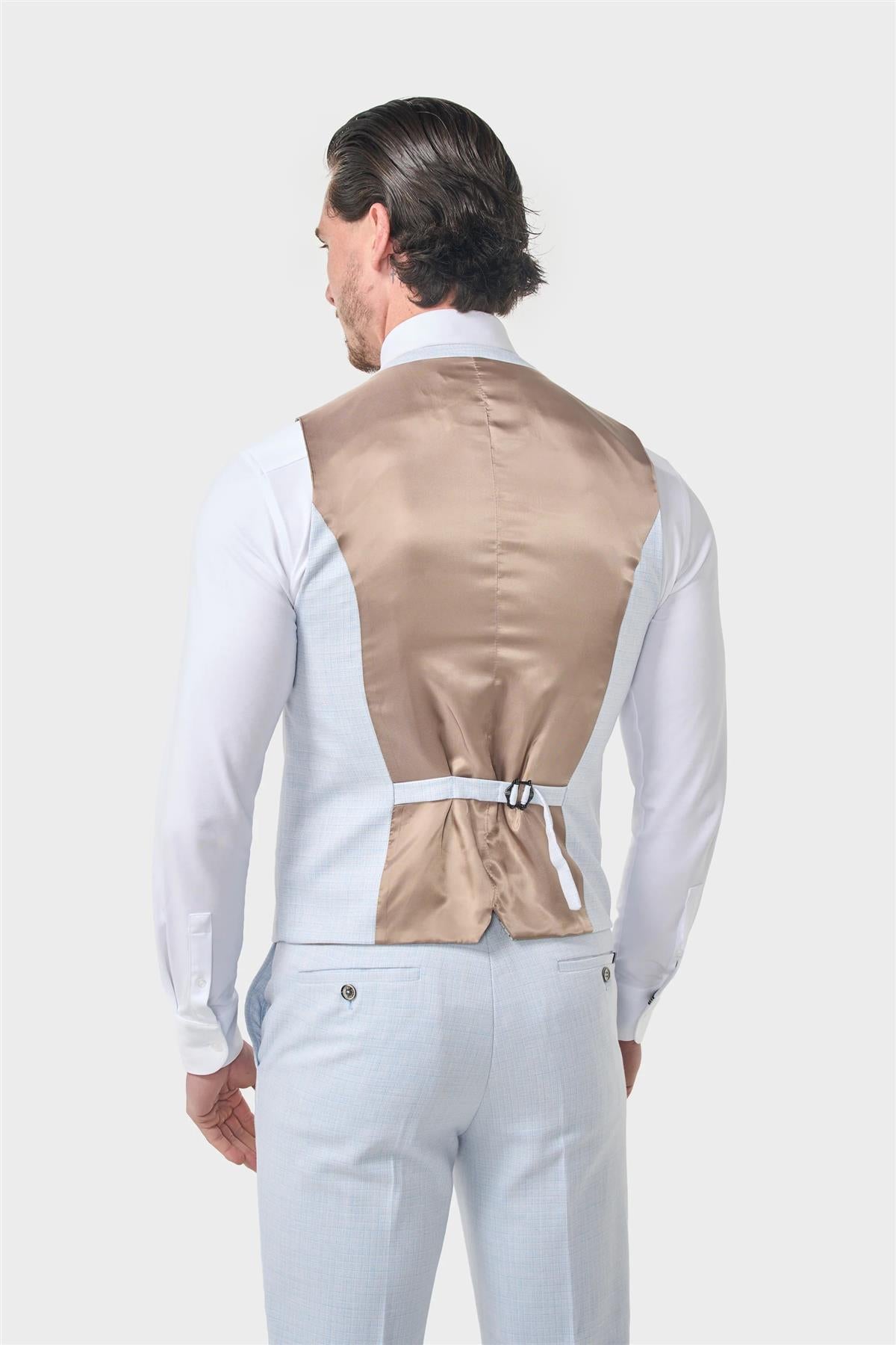 Cavani – Tropez Sky Blue Tailored Waistcoat