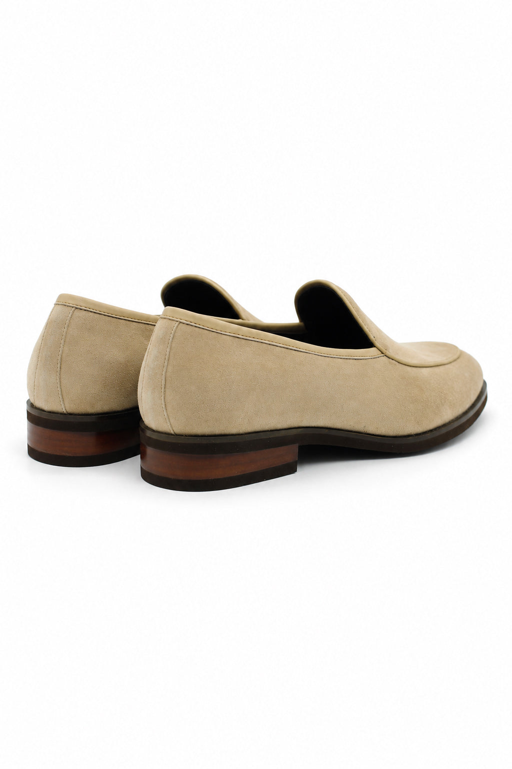 Men's Beige Suede Leather Dress Loafers