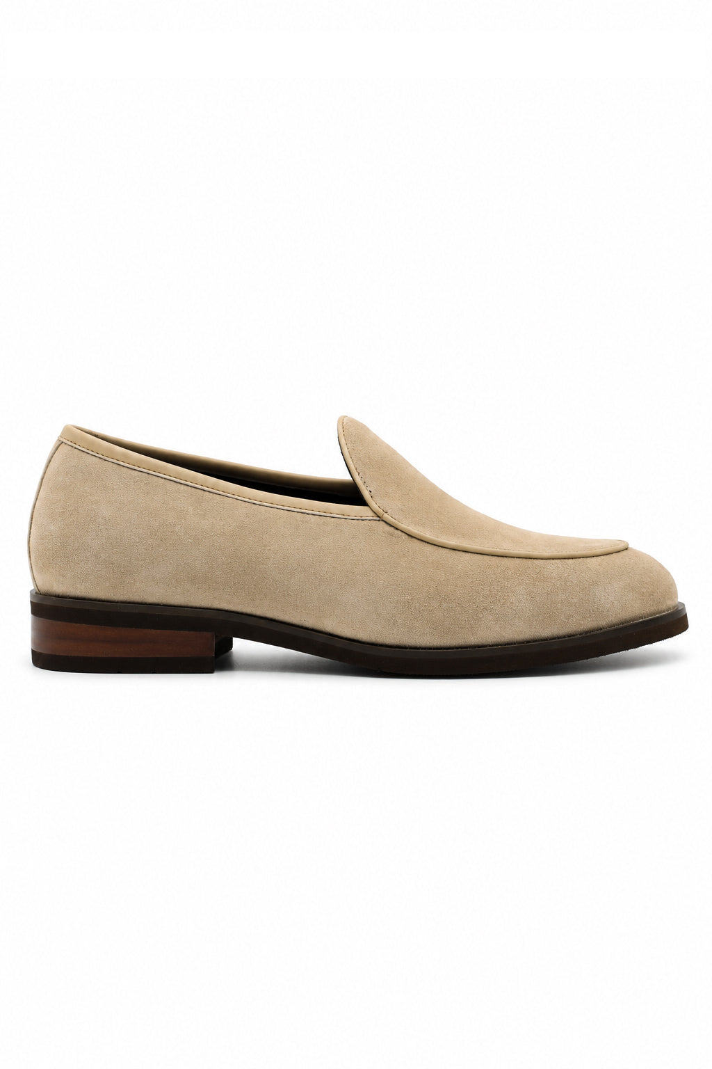 Men's Beige Suede Leather Dress Loafers