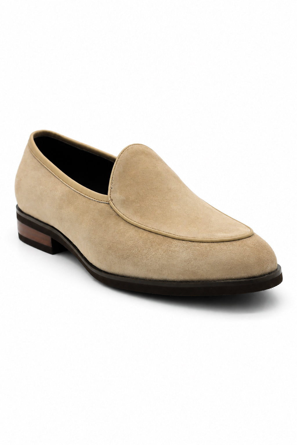 Men's Beige Suede Leather Dress Loafers