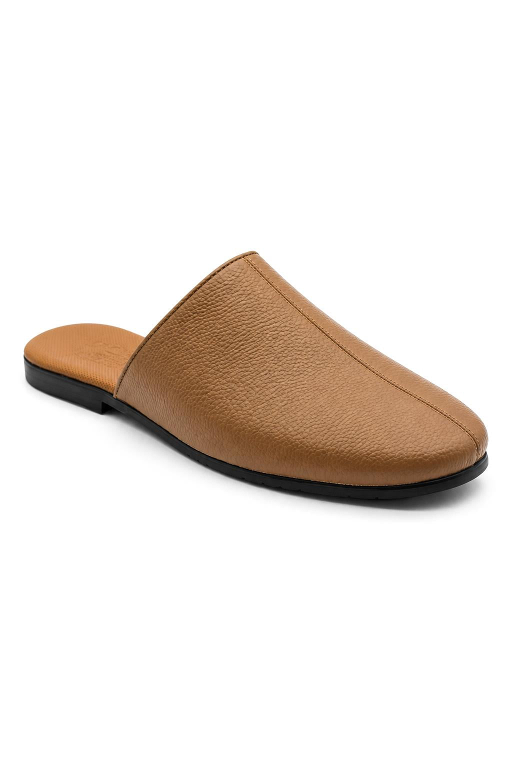 Nico Men’s Tan Soft Grain Leather Mule Half Shoes