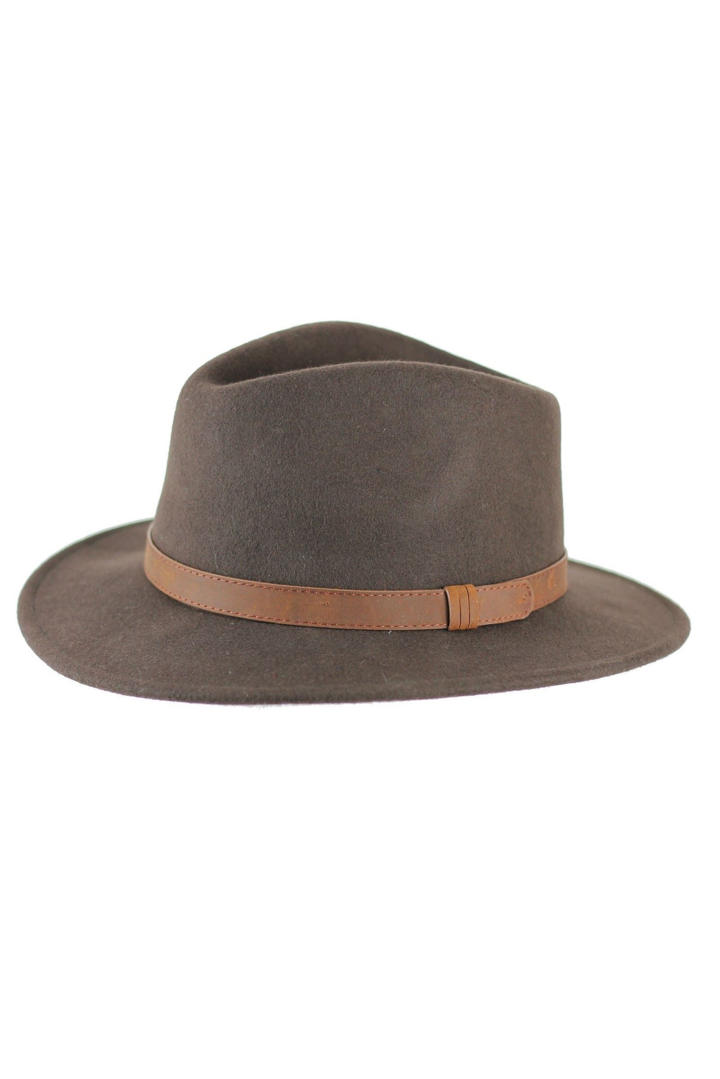 Unisex Vintage 100% Felt Wool Wide Brim Crushable Fedora Hat