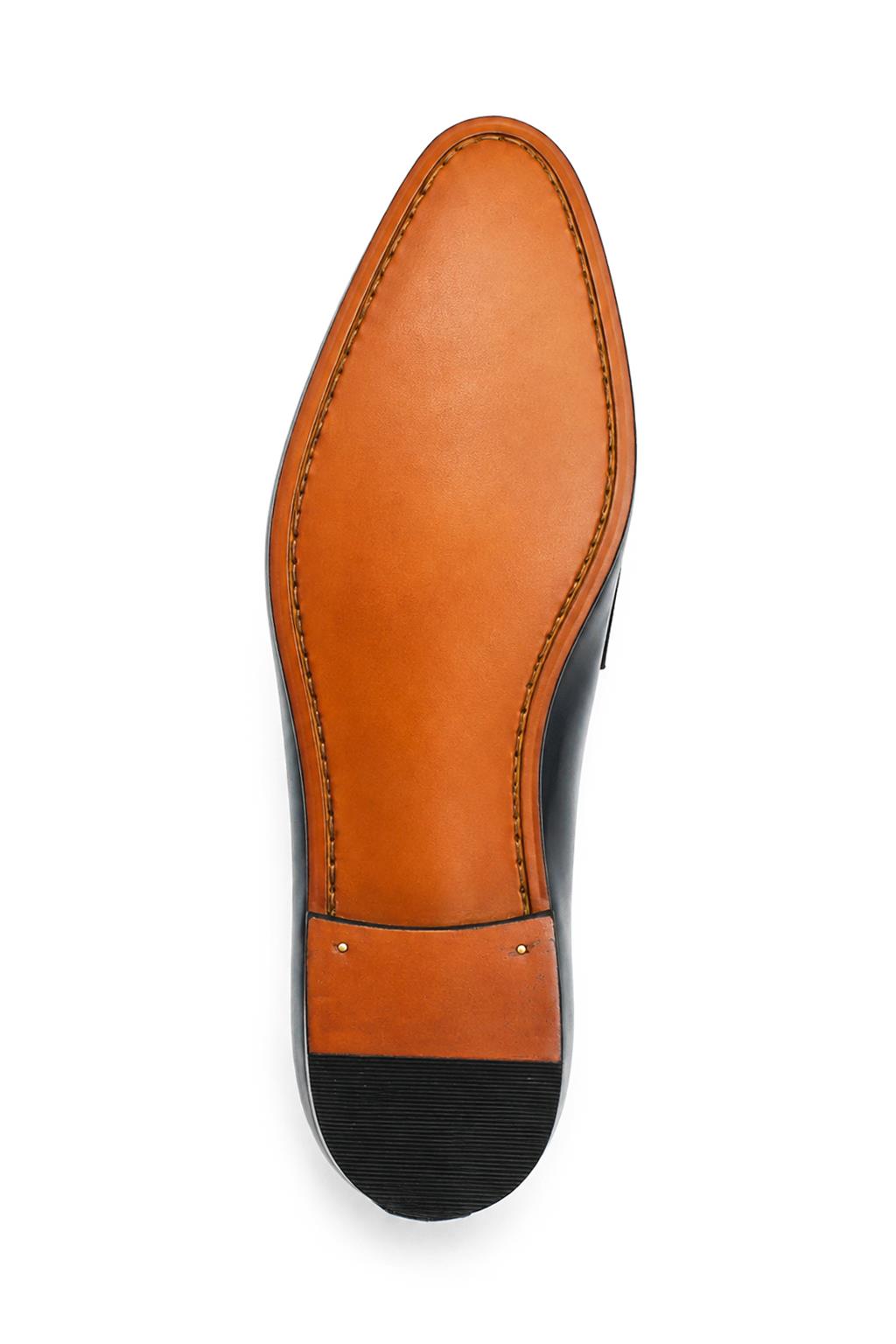 SOREN Men’s Navy Blue Leather & Suede Double Monk Shoes