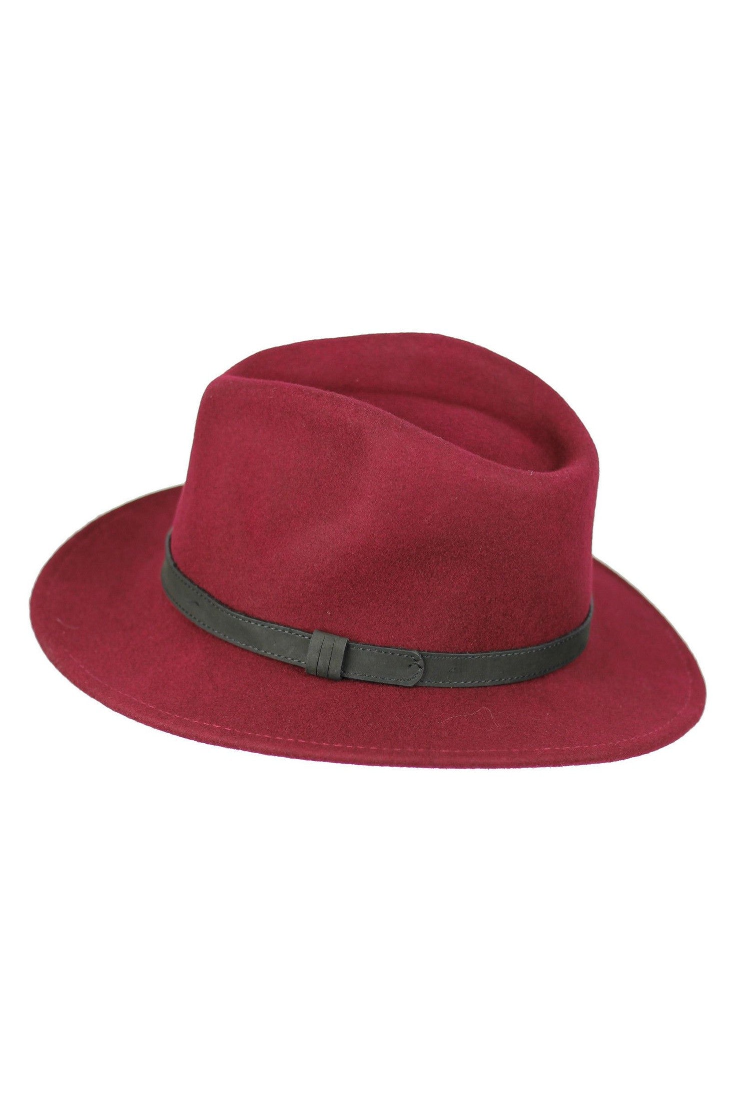 Unisex Vintage 100% Felt Wool Wide Brim Crushable Fedora Hat