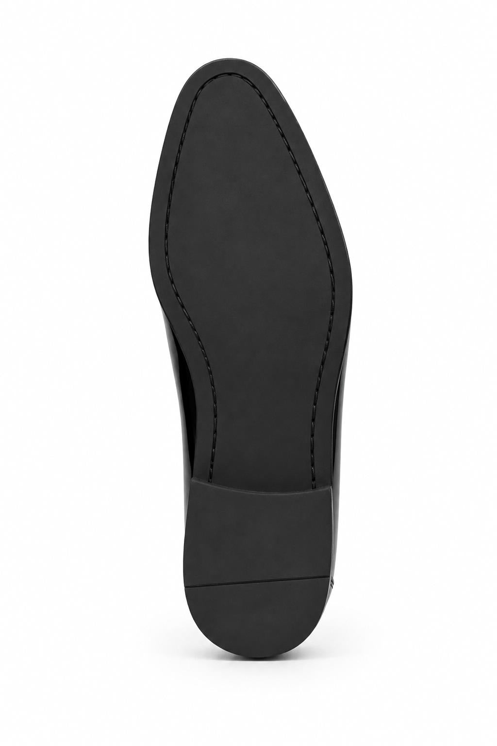 Men's Black Floral Velvet Patent Dress Loafers