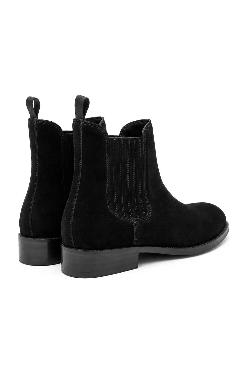 RAMOS Men’s Black Smooth Suede Leather Chelsea Boots