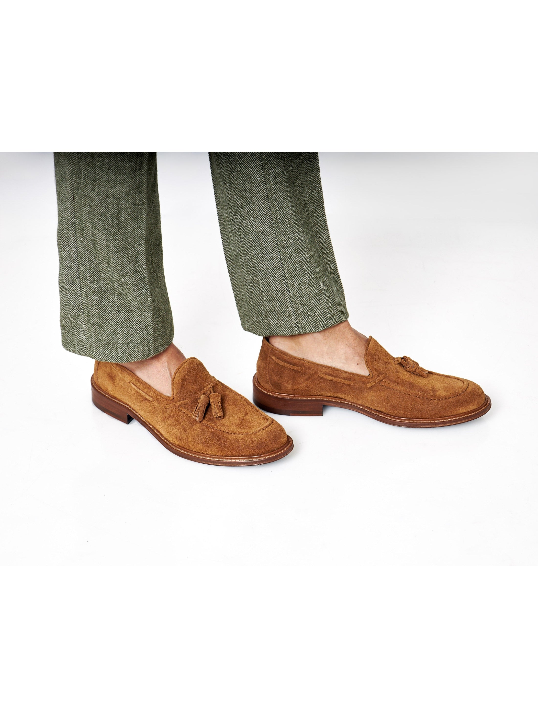 TAN ITALIAN SUEDE TASSEL LOAFER