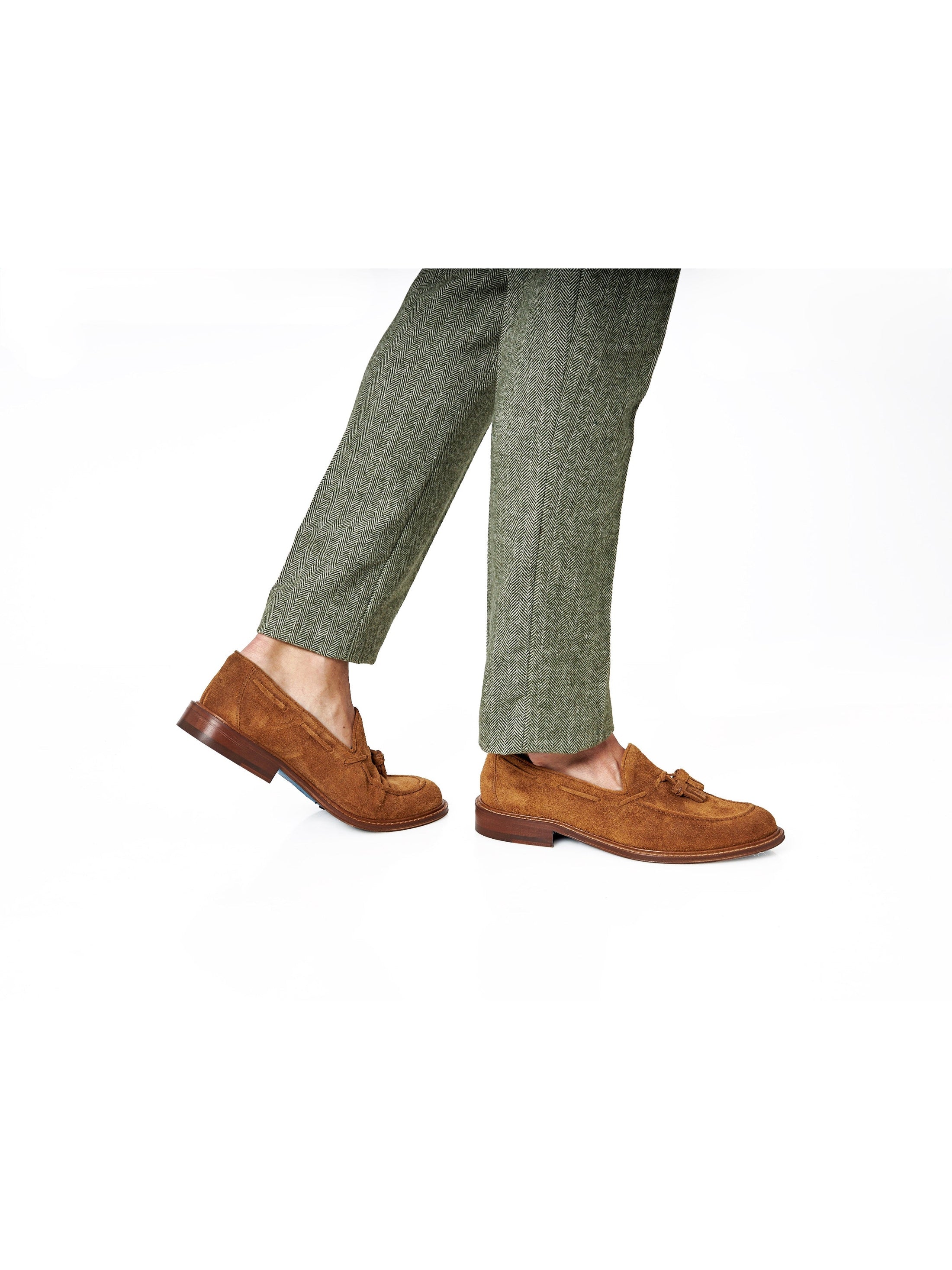 TAN ITALIAN SUEDE TASSEL LOAFER