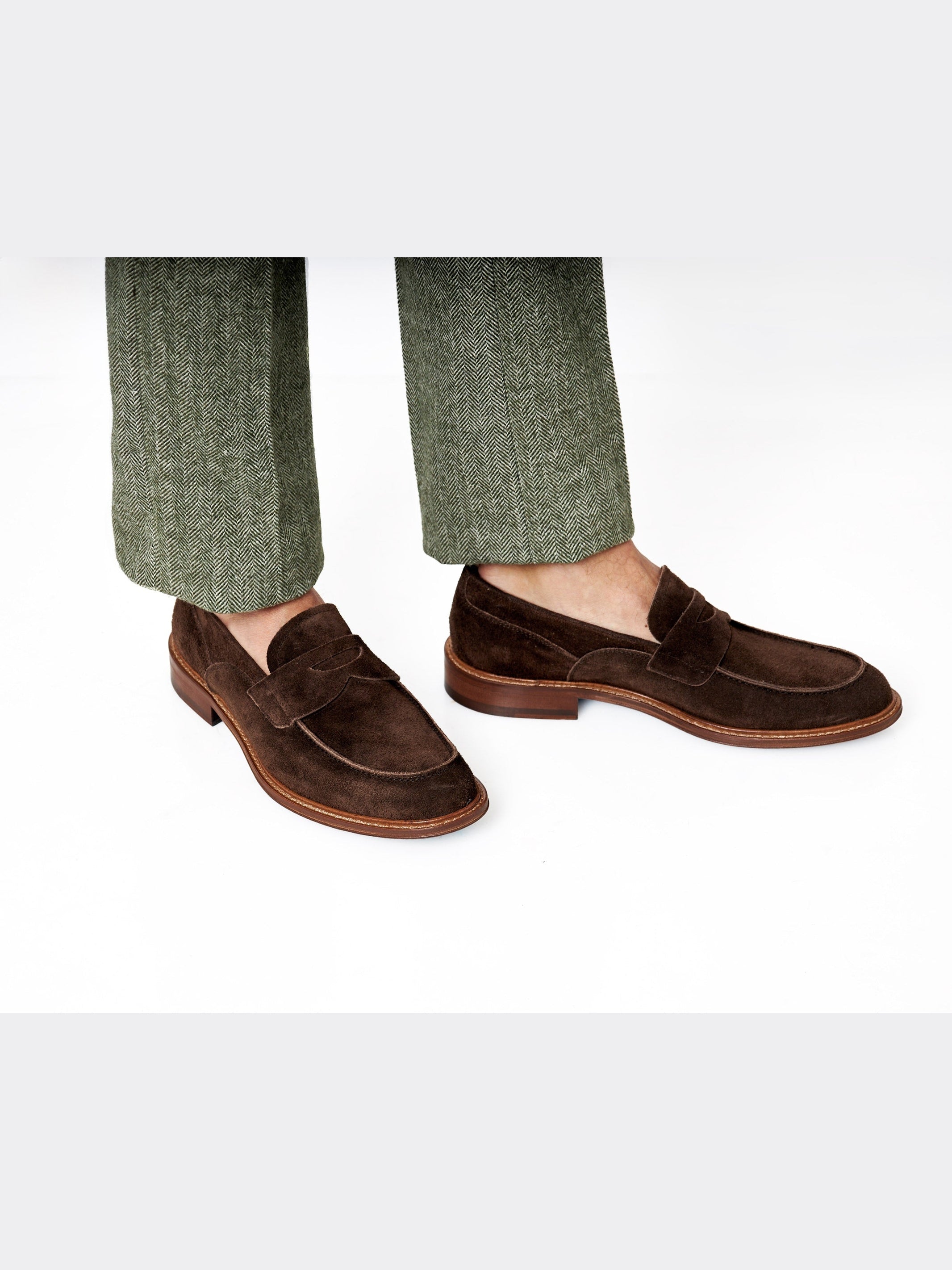 BROWN SUEDE PENNY LOAFER