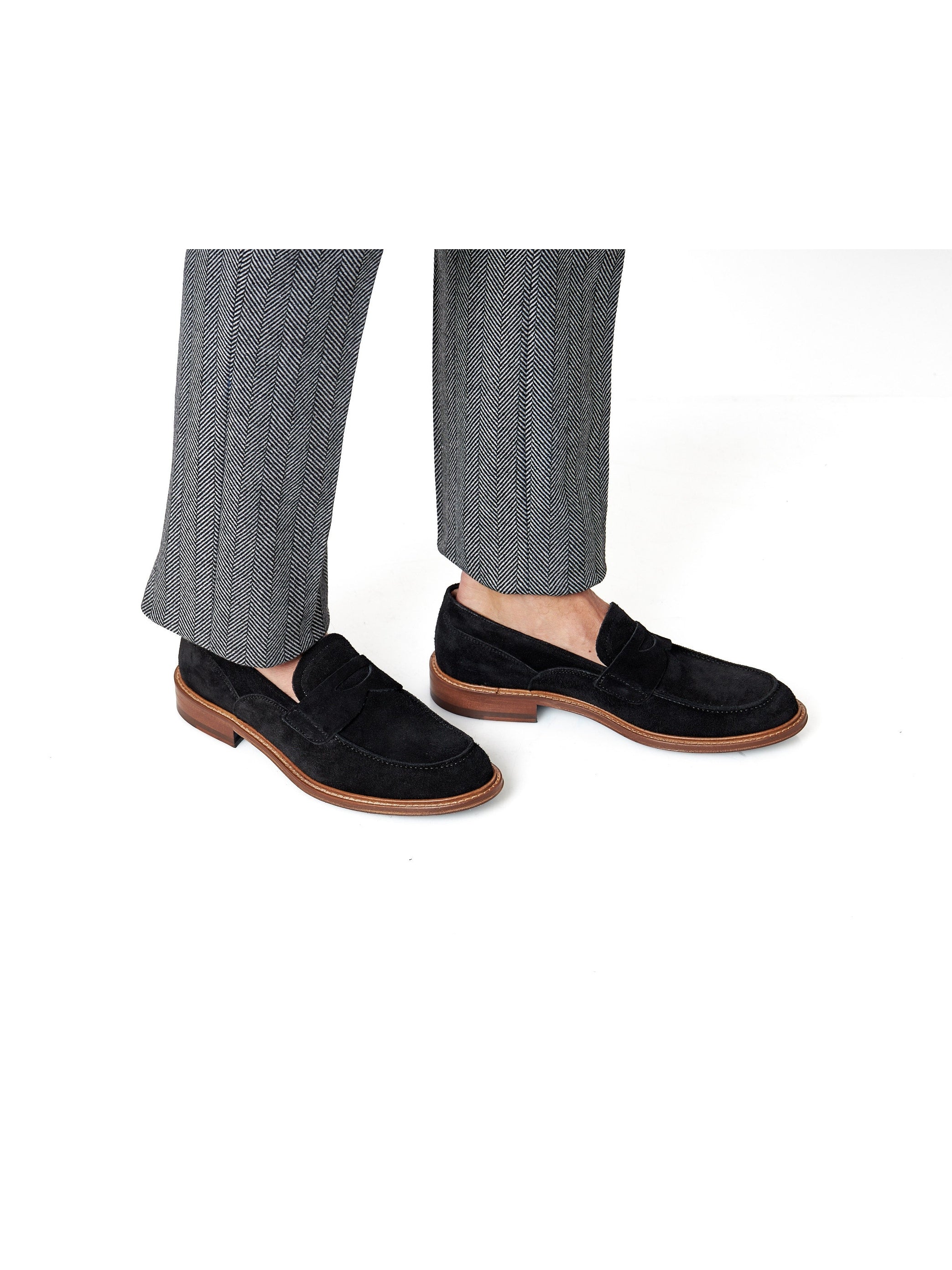 BLACK SUEDE PENNY LOAFER