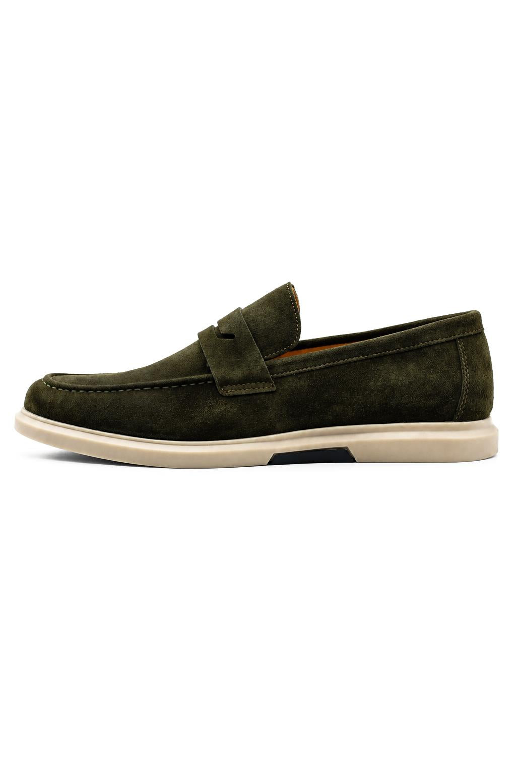 Men’s Milo Green Suede Leather Penny Loafers