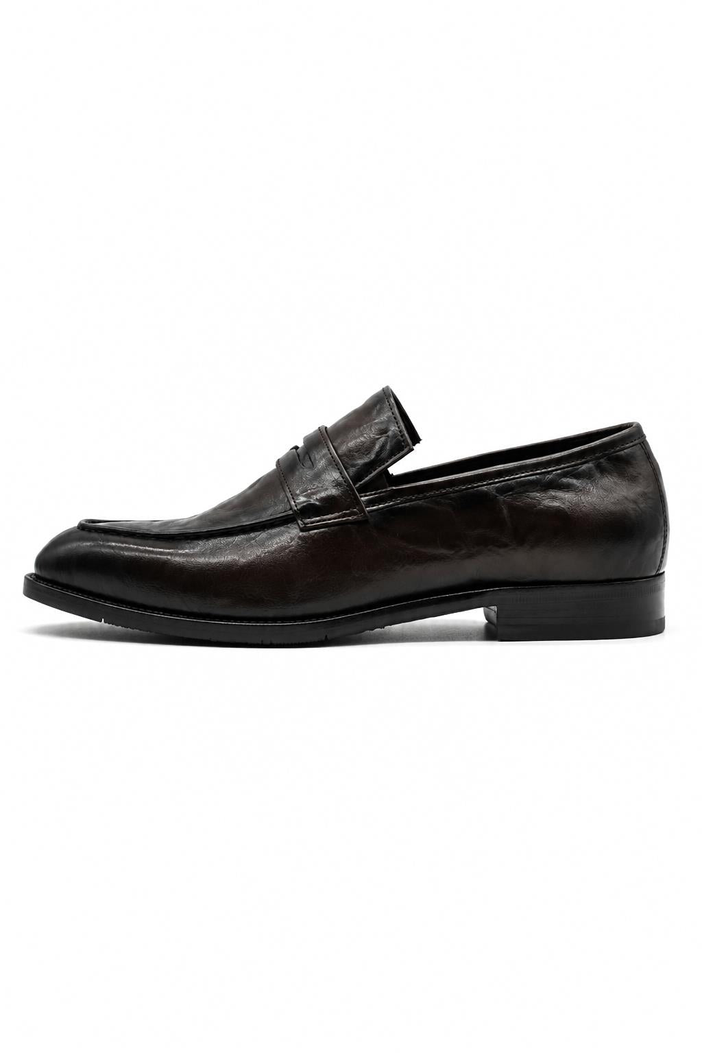 CRUX - Men’s Coffee Brown Calf Leather Penny Loafers