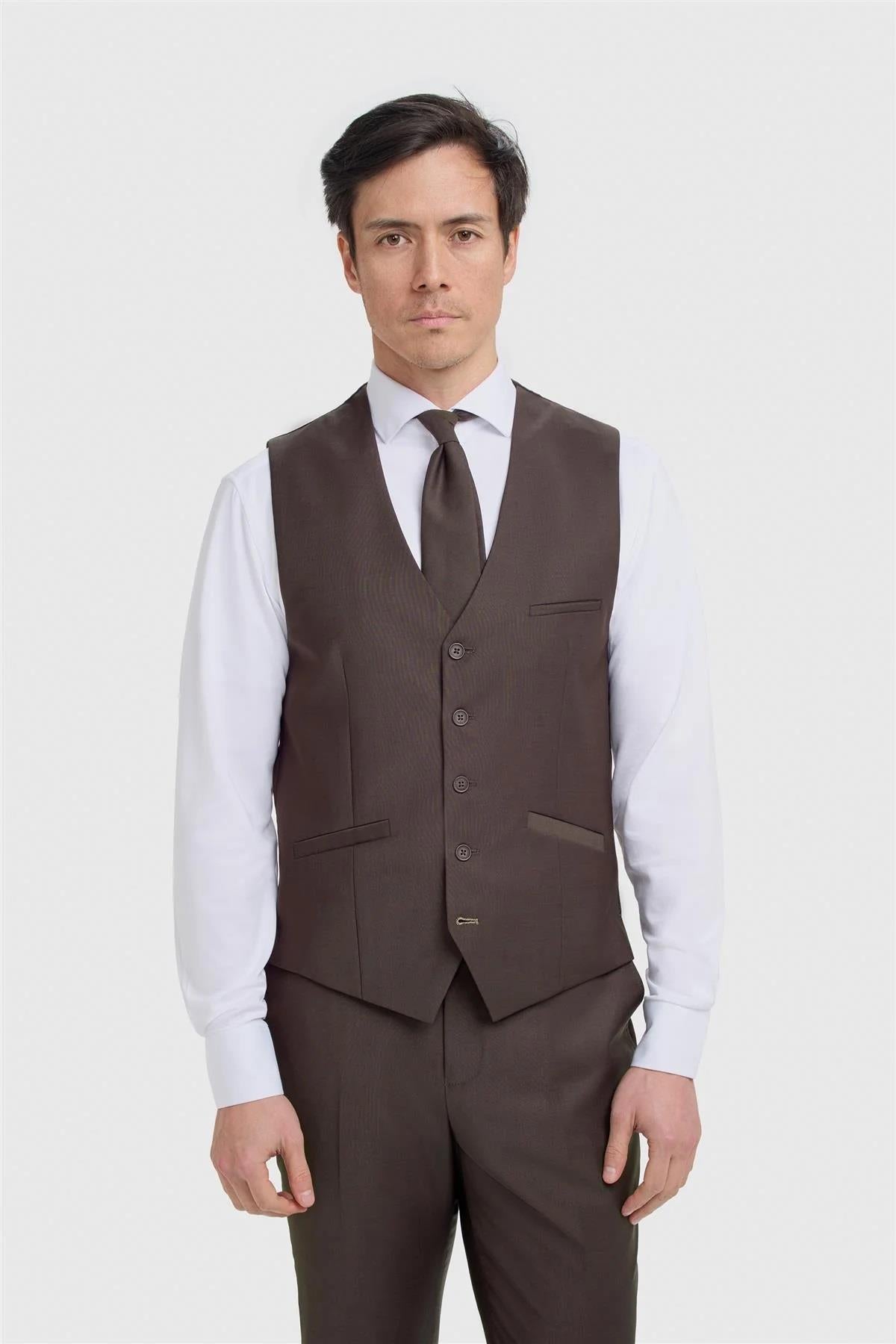 Cavani Bond Auburn Men’s Wool Blend Tailored Waistcoat