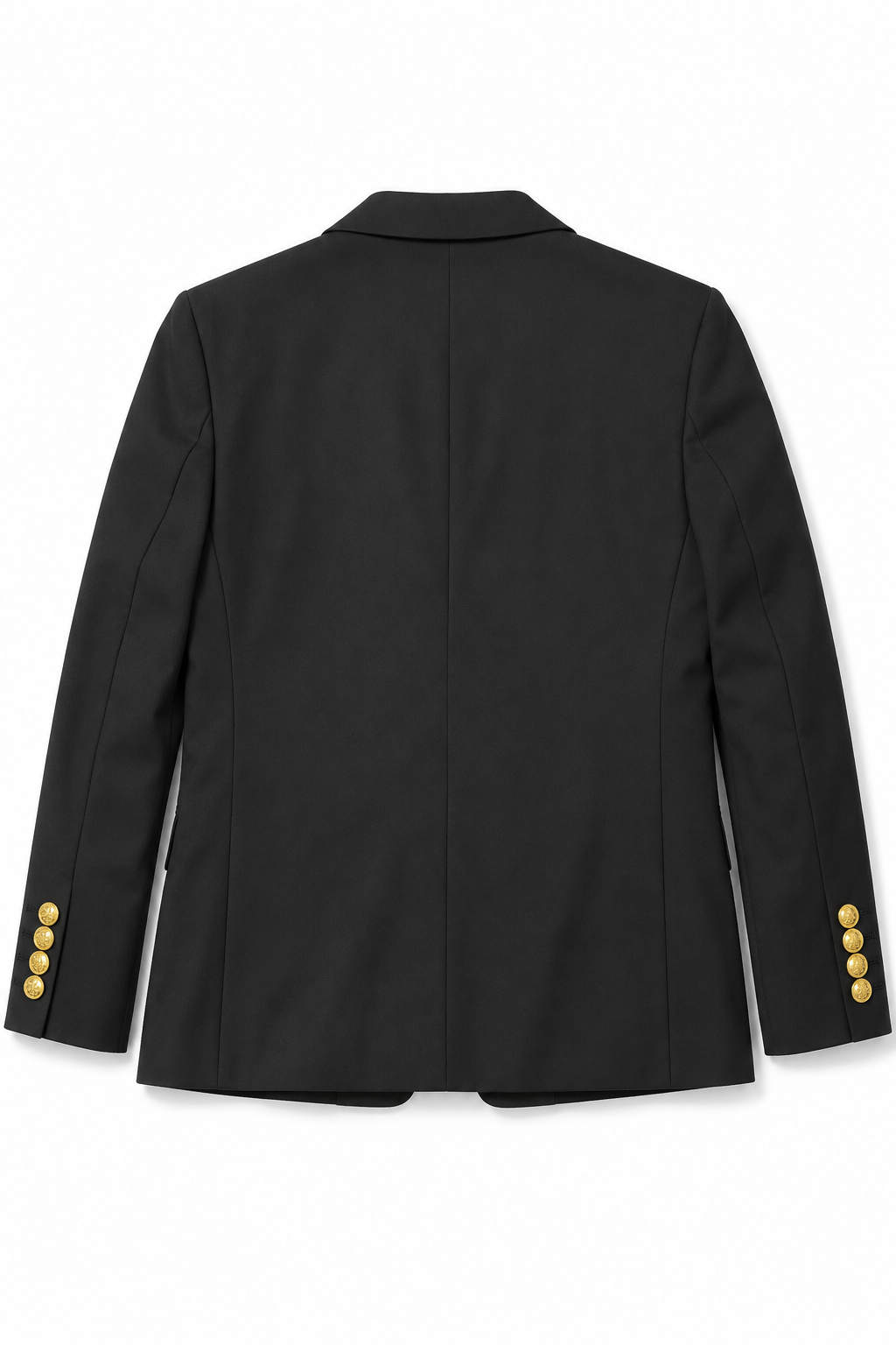 Boys Black Double Breasted 2 Piece Suit with Gold Buttons & Lapel Pin