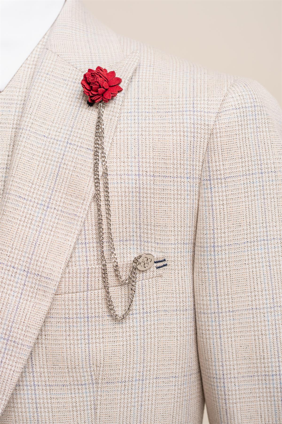 Cavani Men’s Flower Lapel Chain Pin