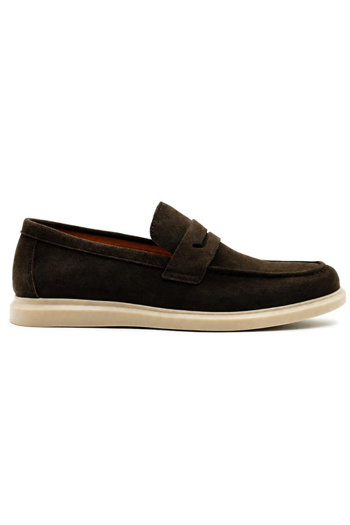 Men’s Milo Brown Suede Leather Penny Loafers