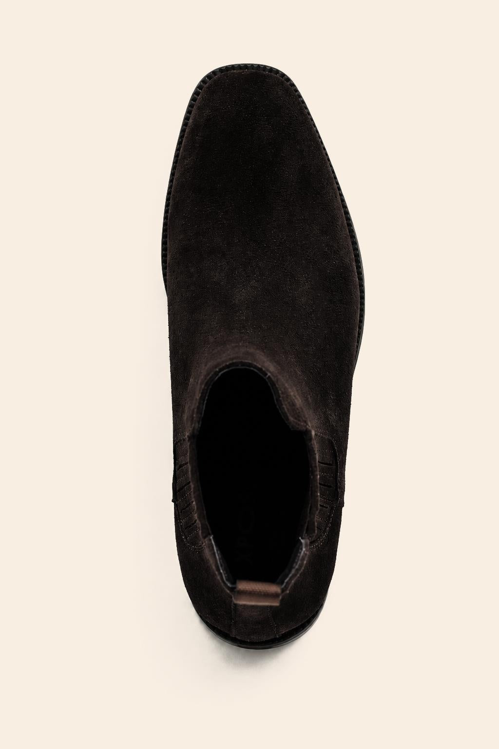 RAMOS Men’s Brown Smooth Suede Leather Chelsea Boots