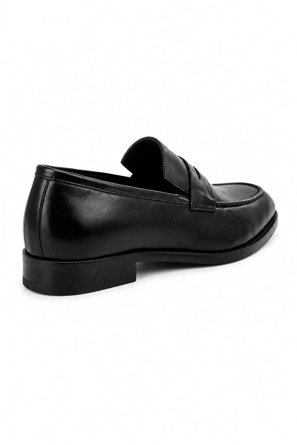CRUX Men’s Black Calf Leather Penny Loafers