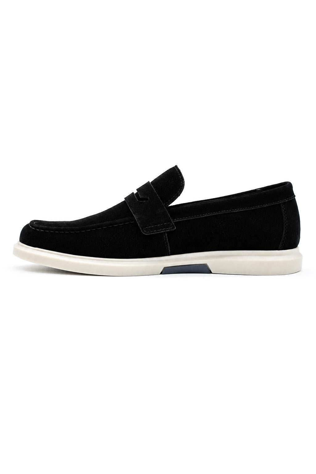 Men’s Milo Black Suede Leather Penny Loafers