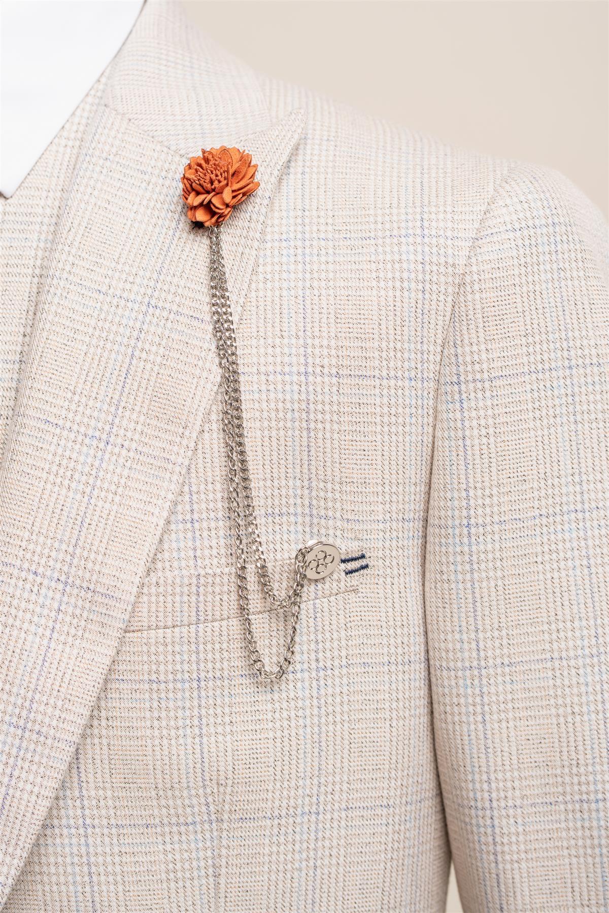 Cavani Men’s Flower Lapel Chain Pin