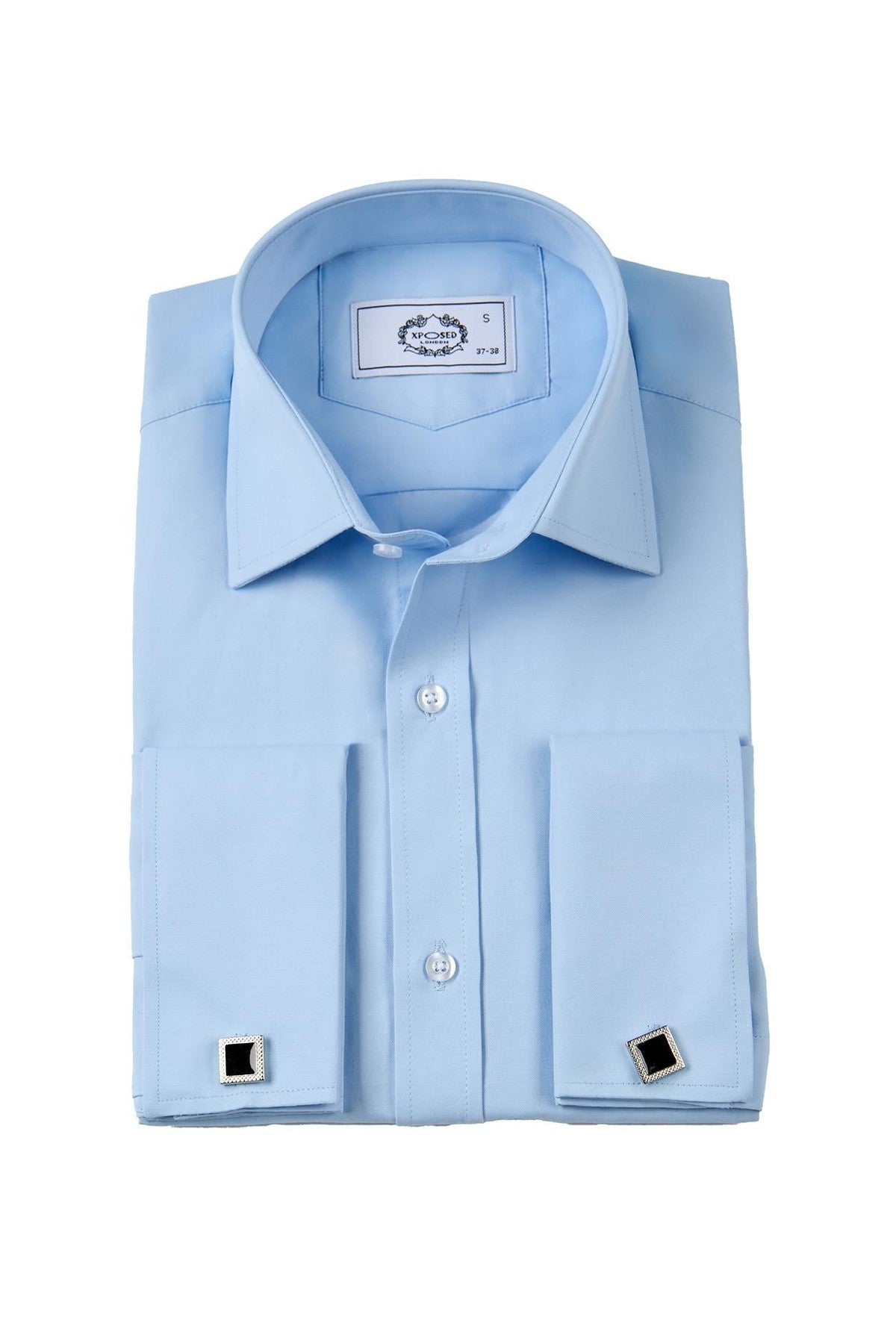 CLASSIC BLUE DOUBLE CUFF TAILORED FIT SHIRT