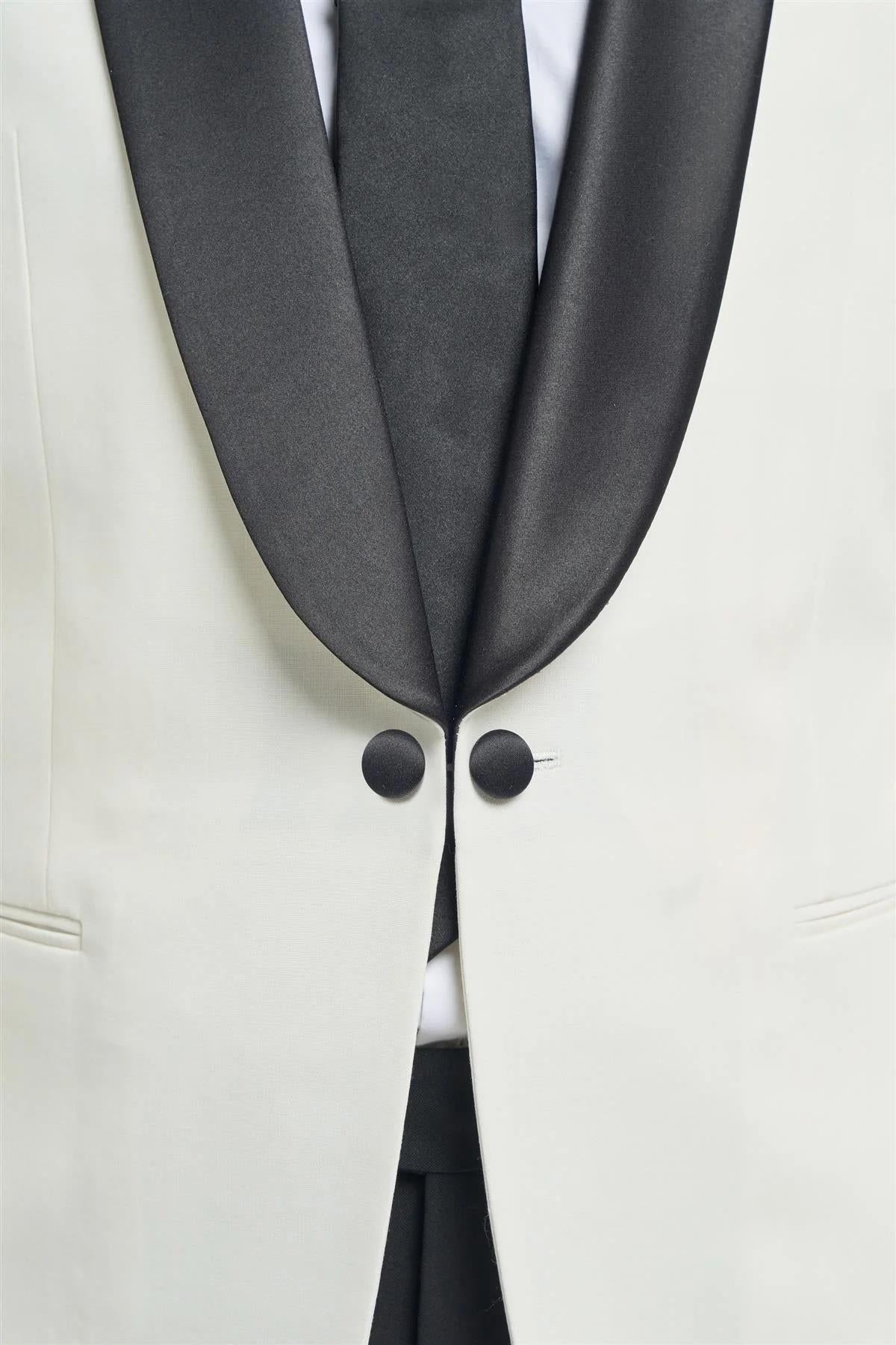 ASPEN – Cream Shawl Lapel Tuxedo Jacket